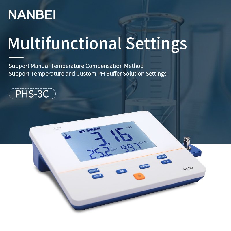 NANBEI PH300F laboratory water treatment benchtop pH temperature Meter