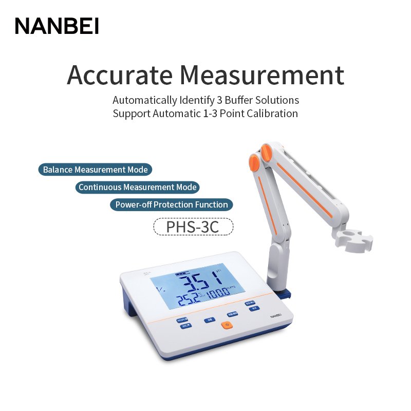 NANBEI PH300F laboratory water treatment benchtop pH temperature Meter