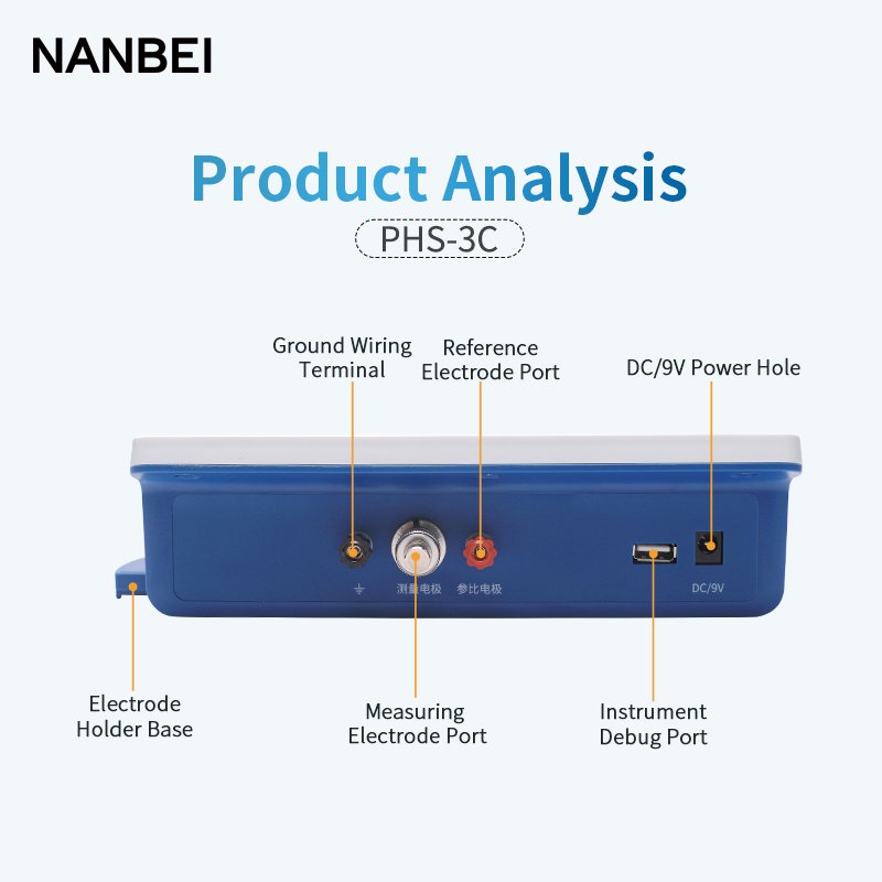 NANBEI PH300F laboratory water treatment benchtop pH temperature Meter