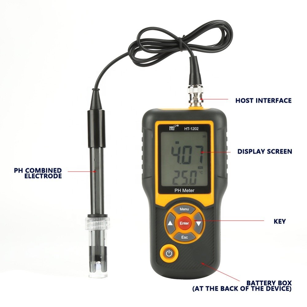 Hti Environmental Protection High Measurement Precision Digital Laboratory Ph Meter Ht-1202 Water Ph Monitor