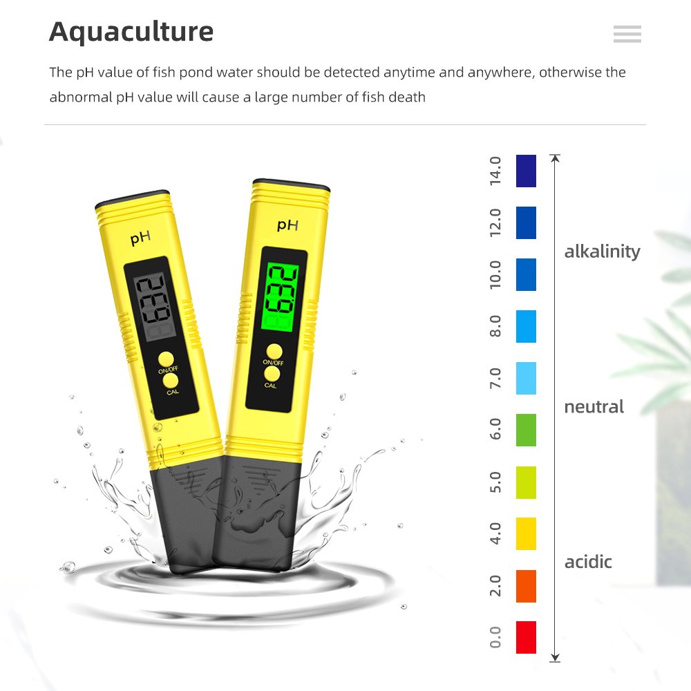 Digital 0.01 High Accuracy 0-14.0 PH Measurement Range ATC PH Meter for Drinking Water Pool Aquarium