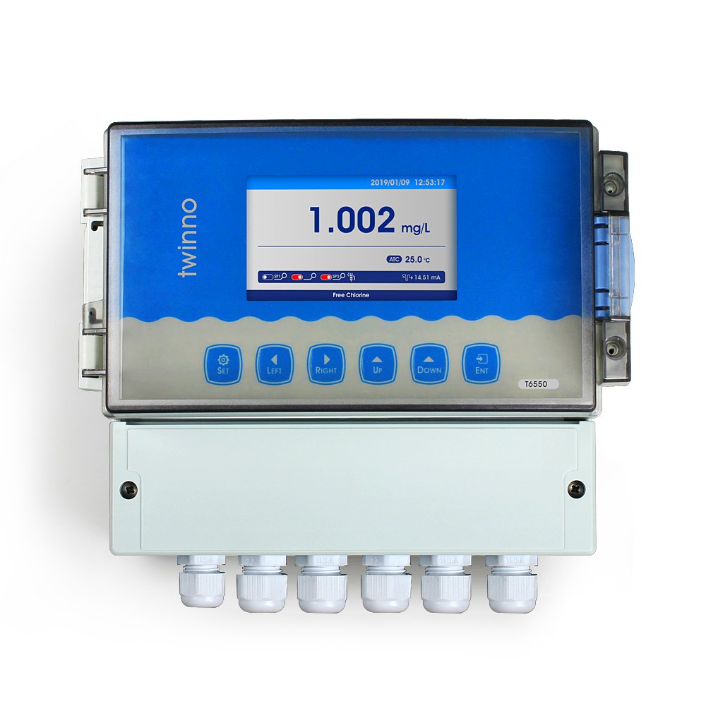 T6550 Online Residual Chlorine Meter Controller for Water Treatment Digital Total Online Electrode Probe Sensor meter