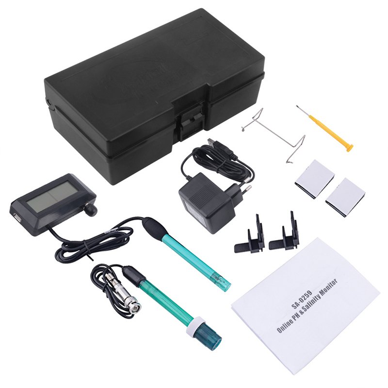 New Online PH & Salinity Monitor, 2-in-1 Ph Meter & Salinity Tester for Aquarium, Pool, Spa, Seawater, Horticultural Water Quali