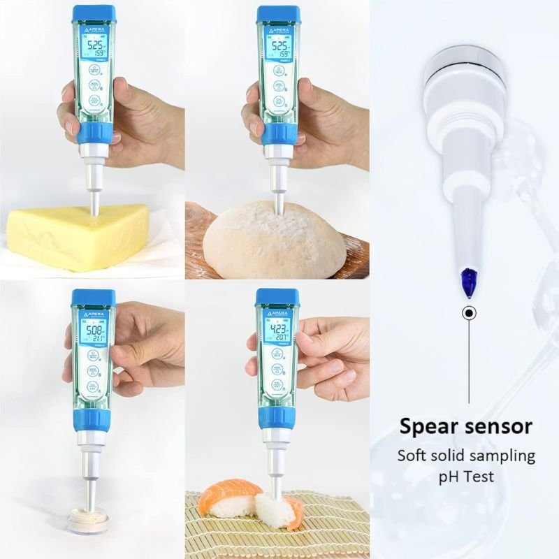 Smart Spear pH Tester Kit For Food And Solid Sampling pH Bluetooth Wireless Data Storage pH Meter With Mobile App