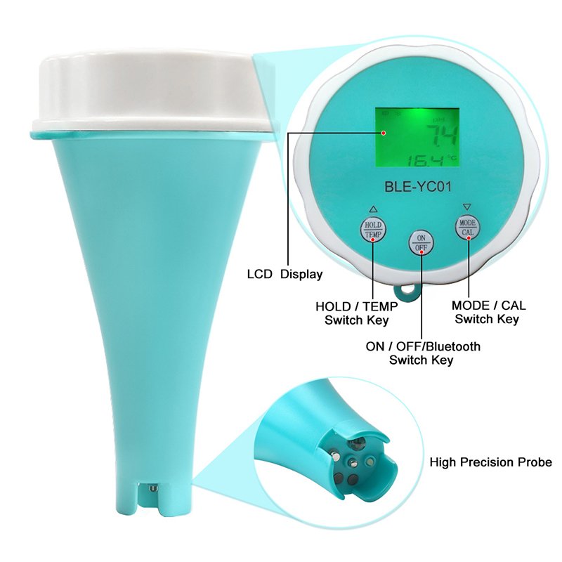 HEDAO BLE-YC01 tooth ph meter 6 In 1 Thermometer Ph Tds Ec And Ec tds Water Analysis For Whirlpool