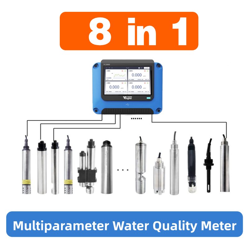 8 in 1 Industry Water Quality Monitor PH Sensor Conductivity Dissolved Oxygen Turbidity COD Water Meter Multi-parameter