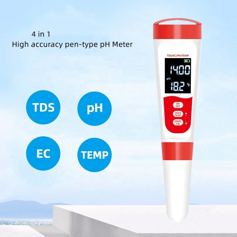 4 in 1 digital portable liquid temperature tds ph and conductivity meter competitive price