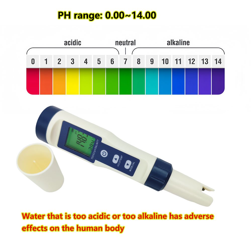 5 in 1 Portable High-Precision pH Salinity Testing Pen Multifunctional Tds Ec pH Salinity Temp Water Quality Tool