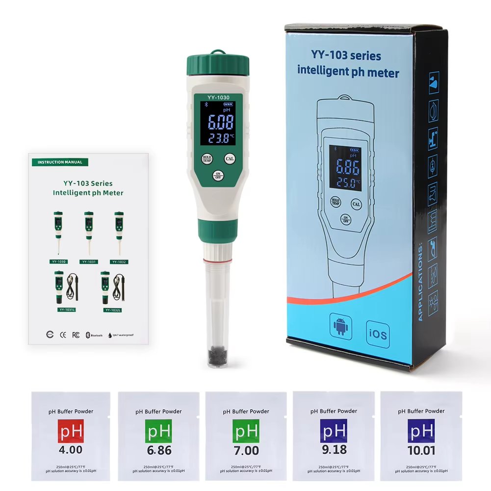 Backlit LCD Display Bluetooth PH Meter ATC High Accuracy PH Tester For Skin Fruit Skin Care Products