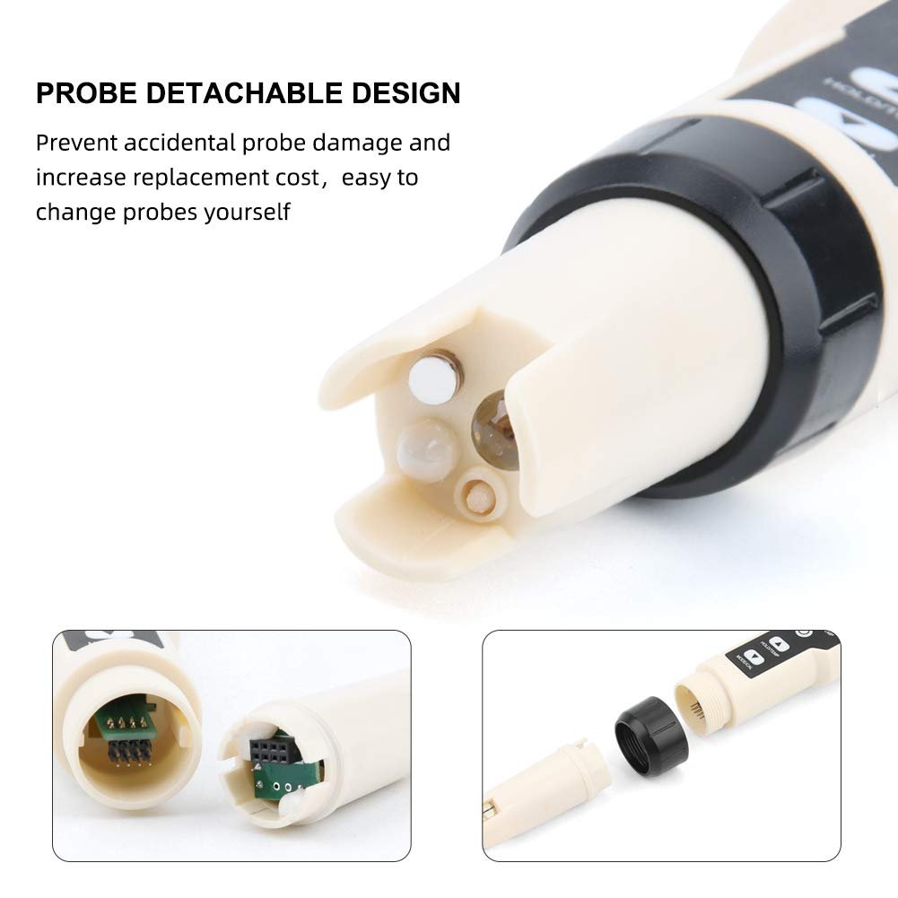 4 in1 pH/ORP/H2/TEMP Meter Hydrogen Ion Concentration Tester 0.005 pH Accuracy Digital Water Quality Tester with ATC