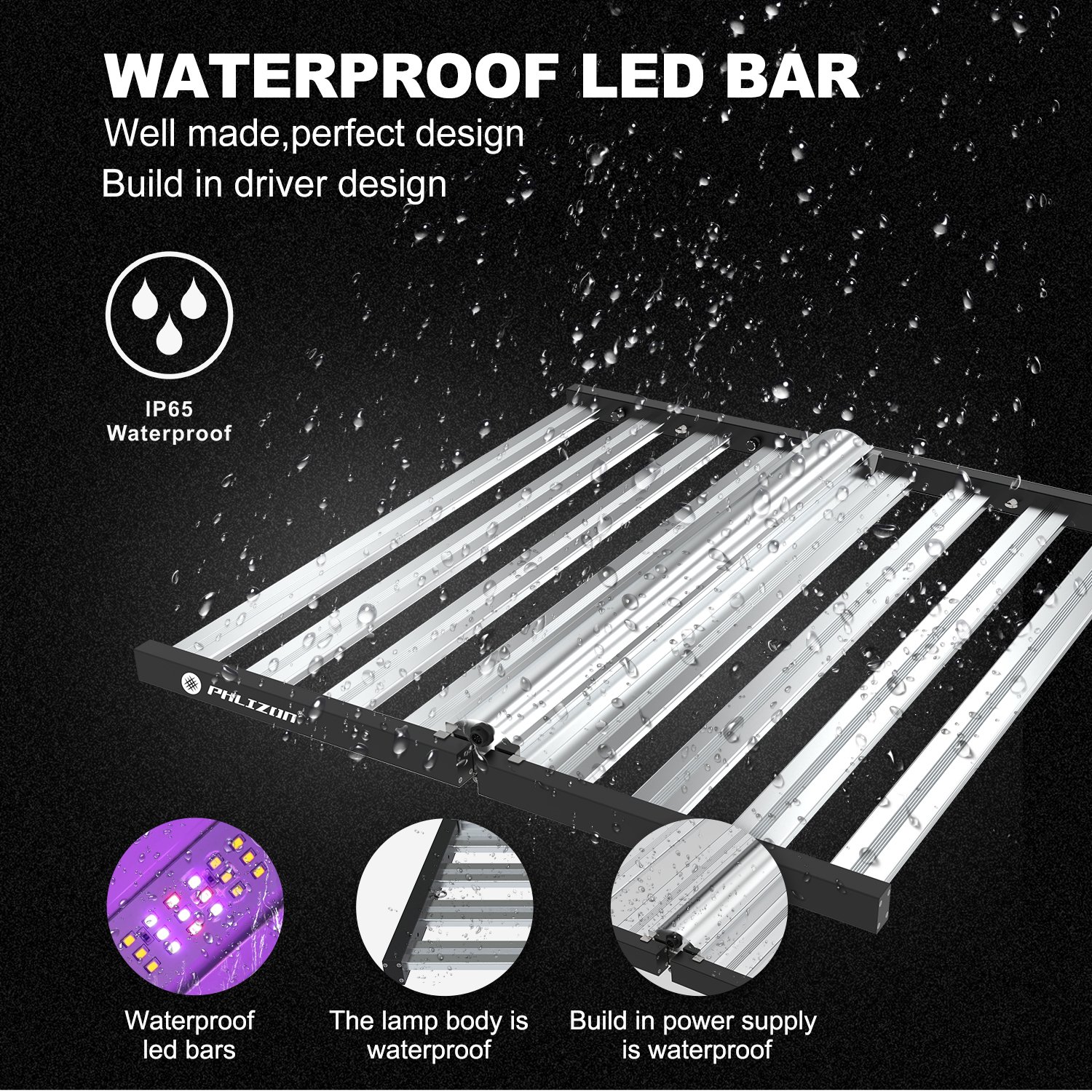 Phlizon New 640W 720W 1000W UV IR Foldable LED Grow Lights Two Spectrum Channels with Knon Dimmers Vertical Farm Led