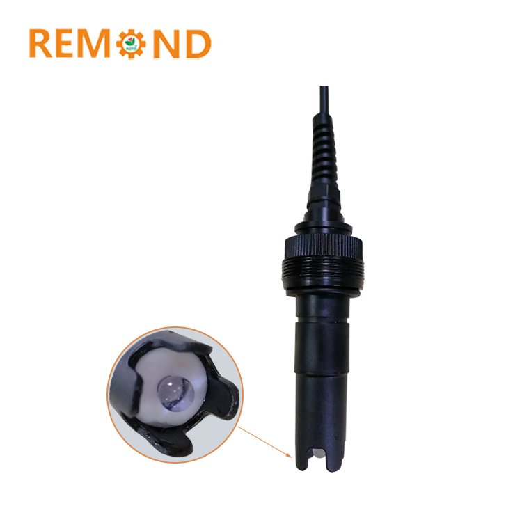 Online pH Probe Flow Through Type PT1000 Temperature Compensation pH Electrode Industrial Water pH Sensor