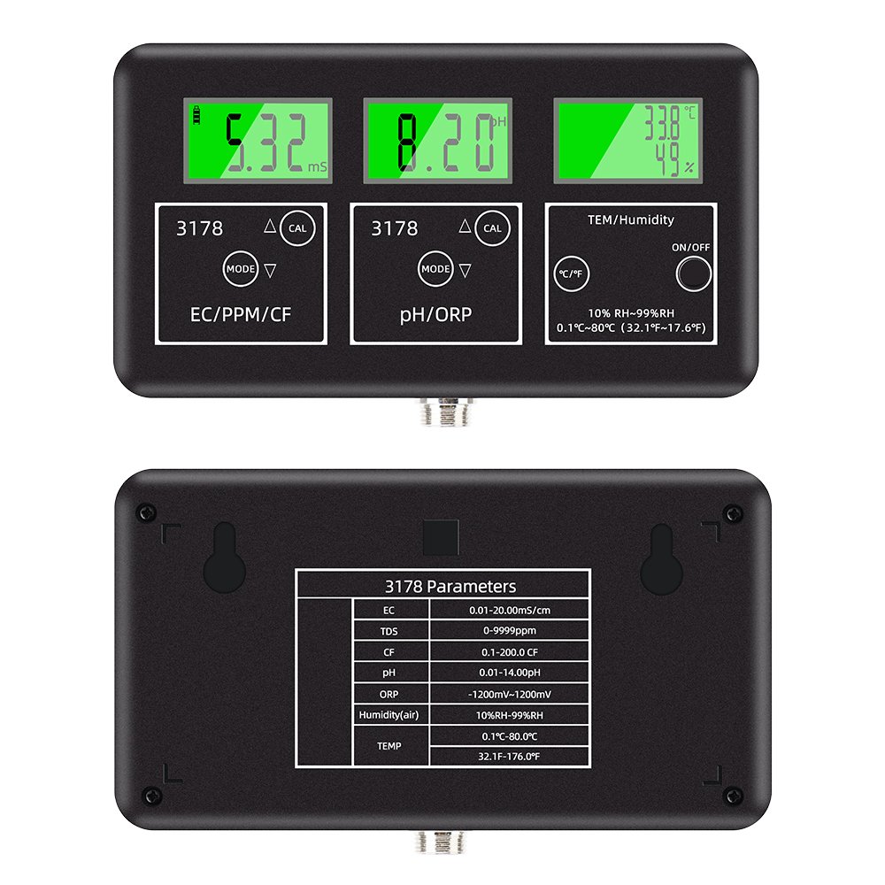 7-in-1 PH EC TDS SALT S.G. Temp Meter blue-tooth Control Water Quality Tester Digital Multifunction Smart Monitor for Aquarium