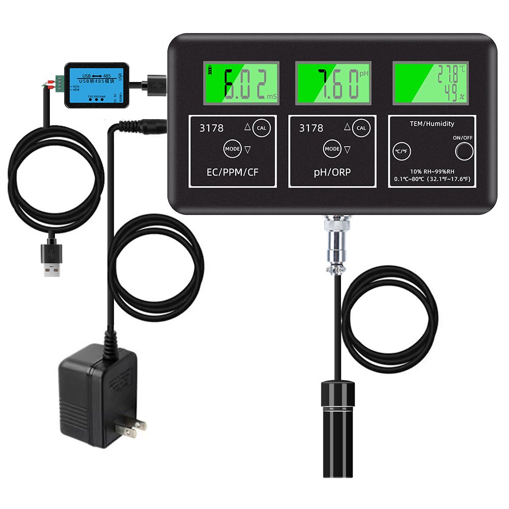 7-in-1 PH EC TDS SALT S.G. Temp Meter blue-tooth Control Water Quality Tester Digital Multifunction Smart Monitor for Aquarium