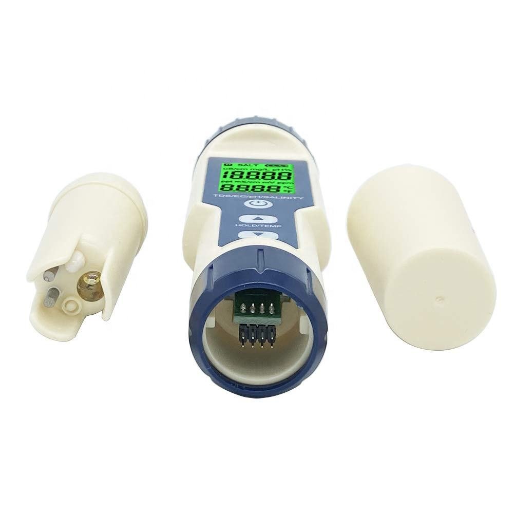 HOTOOK 5 in 1 Digital Tester Pen Salinity PH Temp EC & TDS Meter Pool Saltwater Drinking Water Water Tester Pool Drinking Water