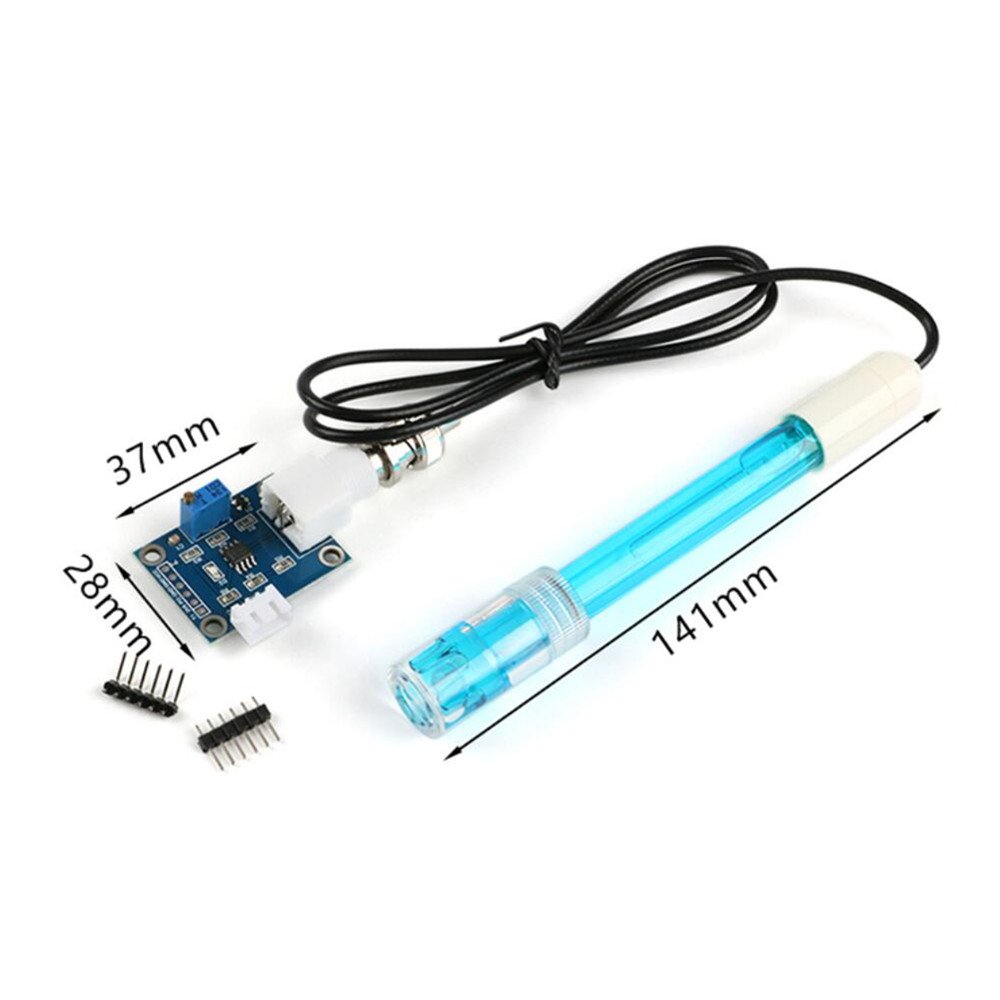 Taidacent Water Quality Monitoring Control Board Meter Tester BNC Liquid PH Electrode Probe 0-14 Value Analog PH Sensor Module