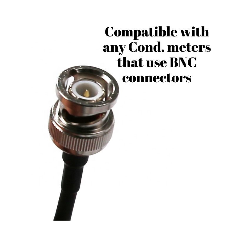 Platinum Black Conductivity Electrode Cell 1 With PC Material BNC Connector For Aquariums Aquaculture Water Quality Monitoring
