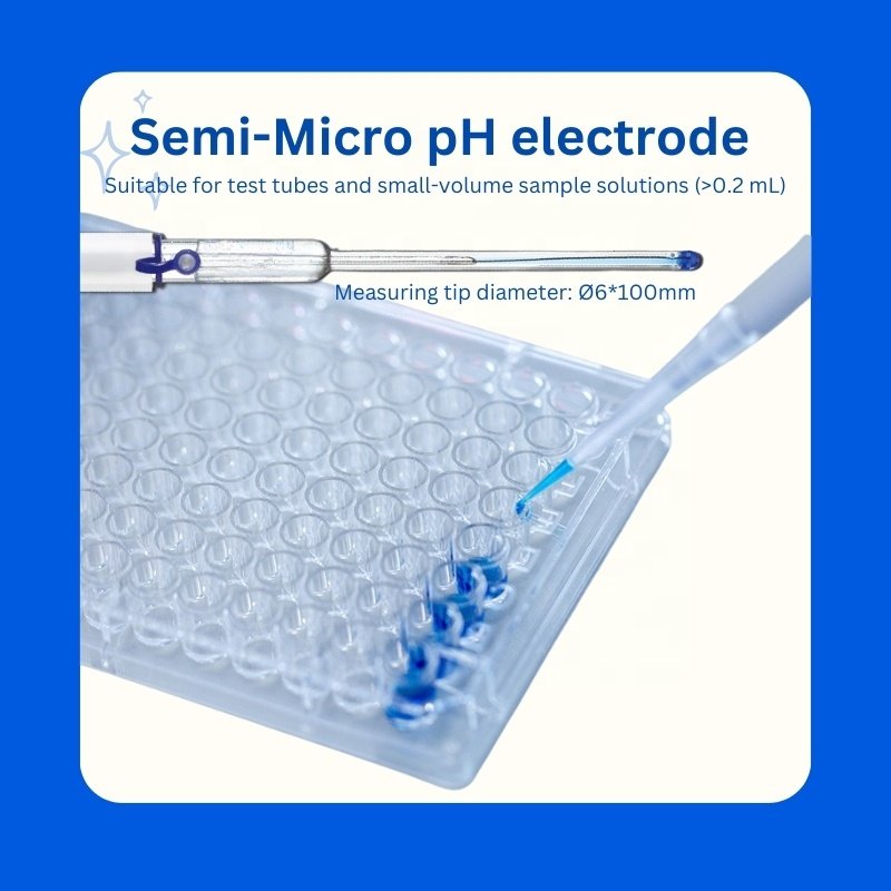 High Precision Semi-Micro Sample Glass pH Electrode Small Sample Volume pH Sensor With BNC Connector For Lab pH Meter 0.2ml