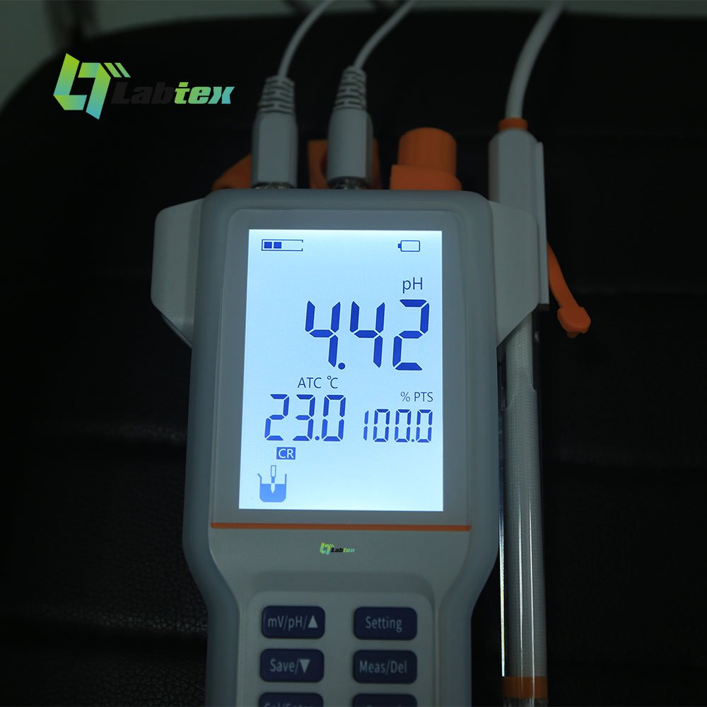 LABTEX PH210E Portable Digital ph temp Tester Meter big screen 3point Long Service Life Liquid oil pH Meter Laboratory ATC MTC