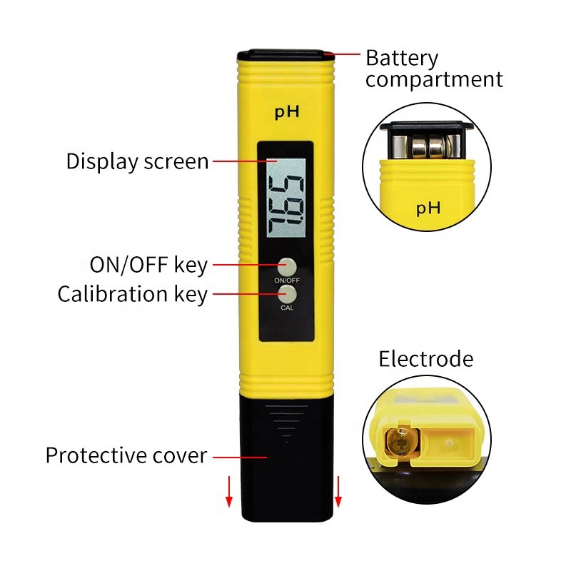 0 to 14.00 ph measuring range portable pocket size digital ph meter / tester for drinking water, pool and aquarium