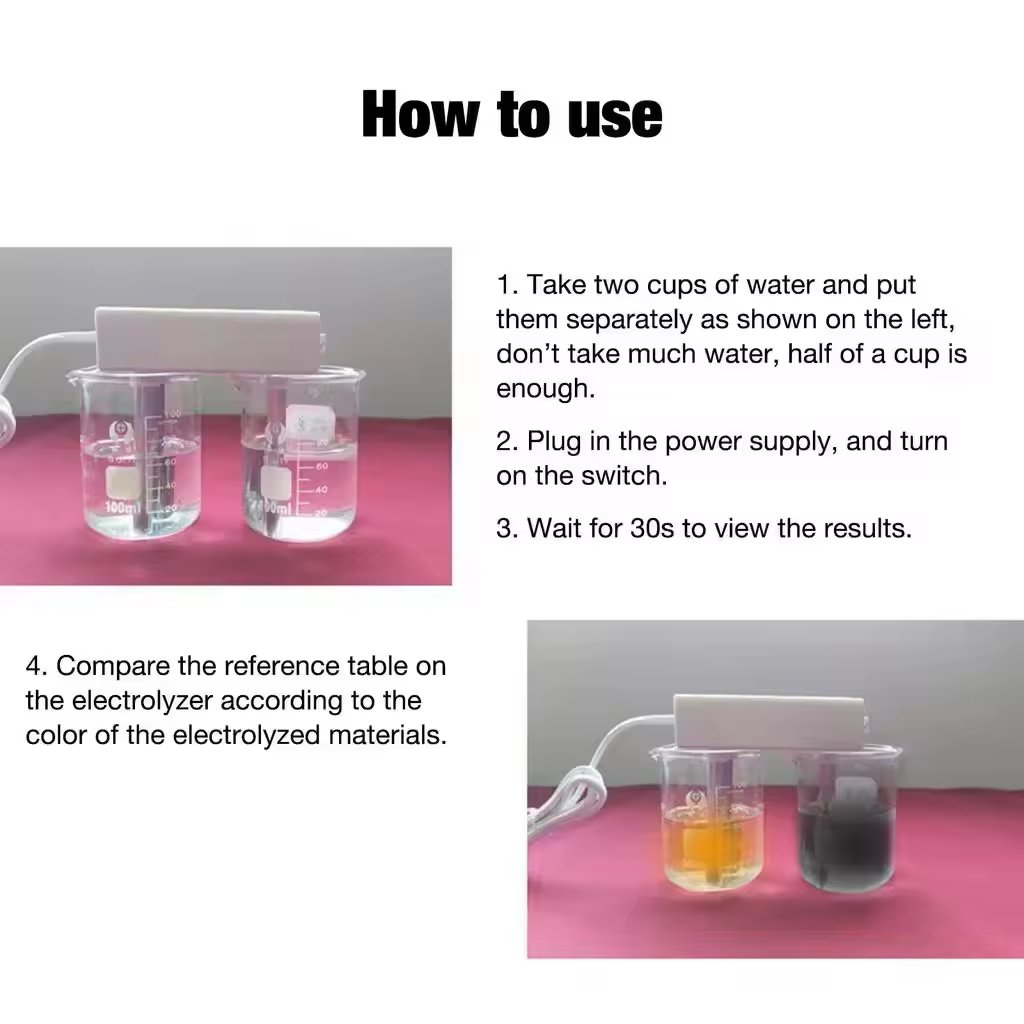 Household Electrolyzer Test Electrolysis Water Tools Water Purity Level Meter PH Testing Tool Water Quality Tester