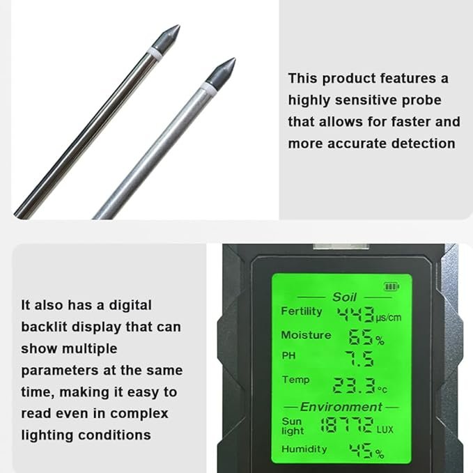 6 in 1 soil meter soil digital meter testing equipment portable soil meter for gardening