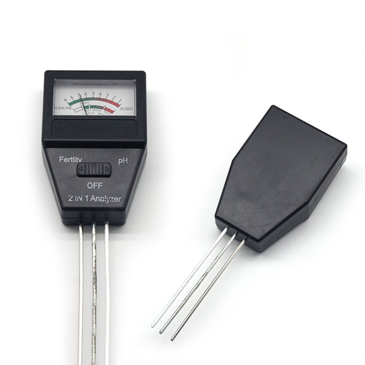 Black New Gardening tools 2 in 1 Soil PH meter & fertility tester with 3 Probes Ideal instrument for gardening outdoor tool