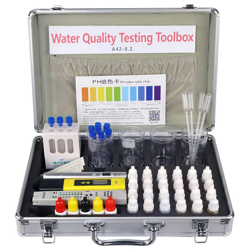 Latest design swimming pool aquarium water test kit with active water reagent ph meter/Freshwater aquaculture testing