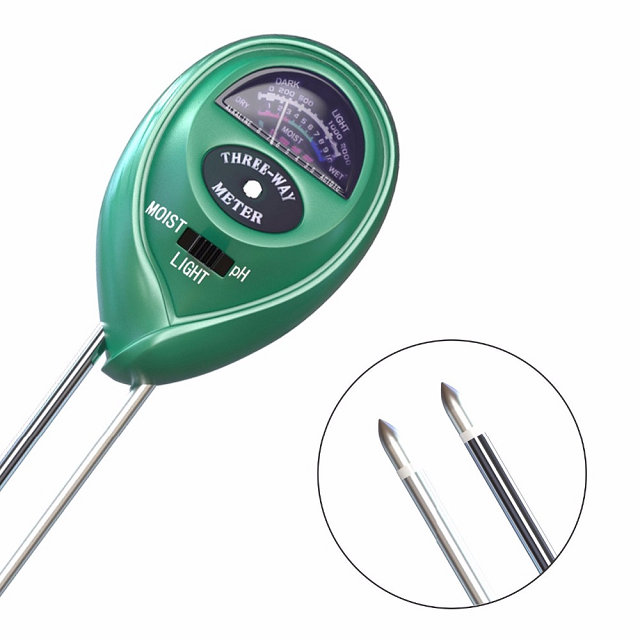 Volpower soil ph meter 3-in-1 soil tester moisture light ph meter tool for garden farm plant outdoor indoor lawn care