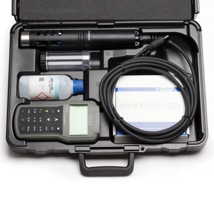 hanna ph meter HI98194 Multiparameter pH EC TDS Salinity DO Pressure Temperature Waterproof Meter