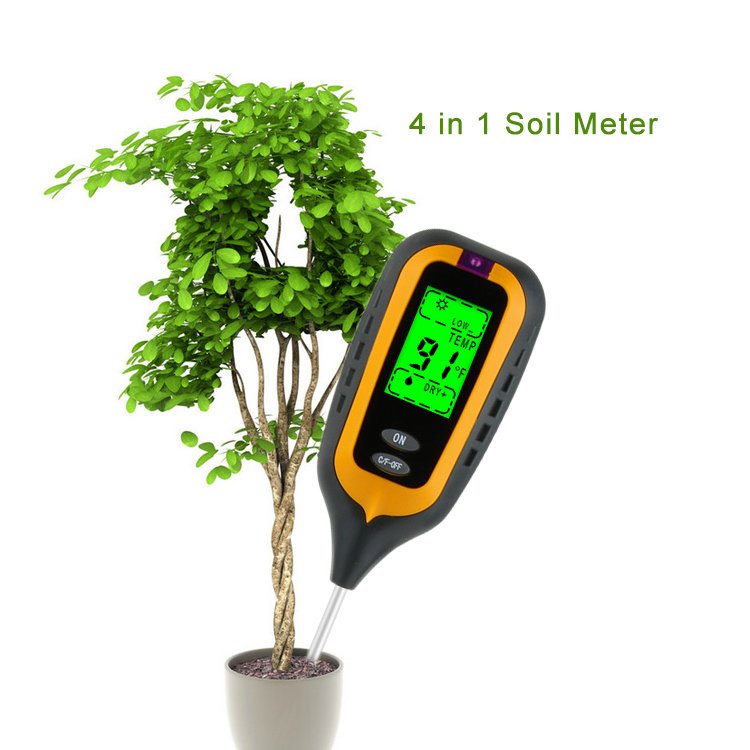 4 IN 1 Digital PH Meter Soil Moisture Monitor Tester For Gardening Plants Farming