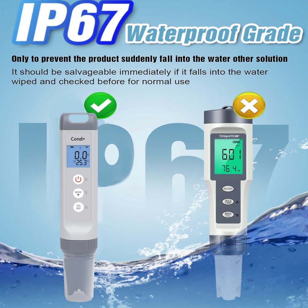 lab 7 in 1 TDS Meter 0.01 High Accuracy Digital dissolved oxygene meter pH/ORP/EC/TDS/SALT/Res/TEMP PPM Water Tester PH Tester