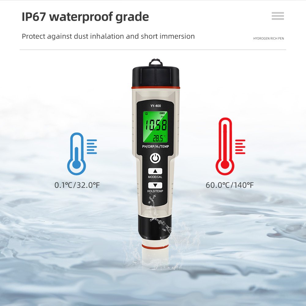 Digital Quality Water Tester Hydrogen Ion Concentration 4 In 1 PH ORP H2 Temperature meter Ph Meters