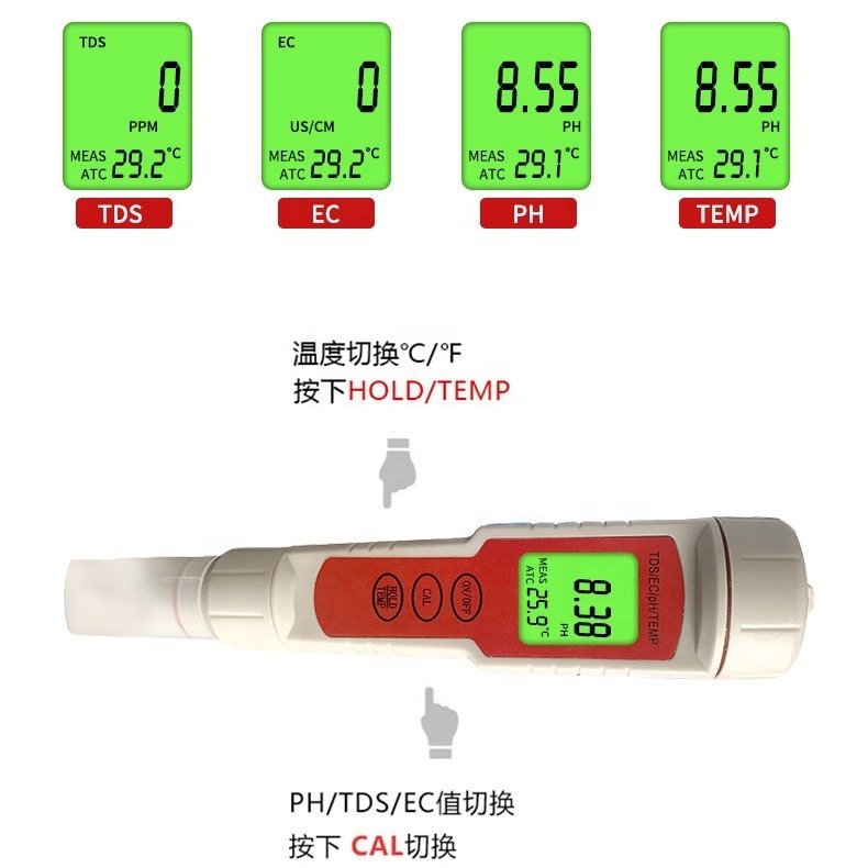 4 in 1 Water ph Meter to test TDS EC TEMP