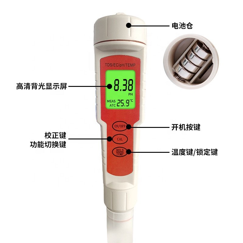 4 in 1 Water ph Meter to test TDS EC TEMP