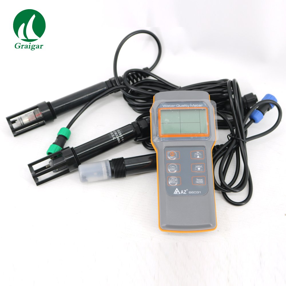 Portable AZ86031 Water Quality Meter Dissolved Oxygen Tester PH Meter PH Conductivity Salinity Meter