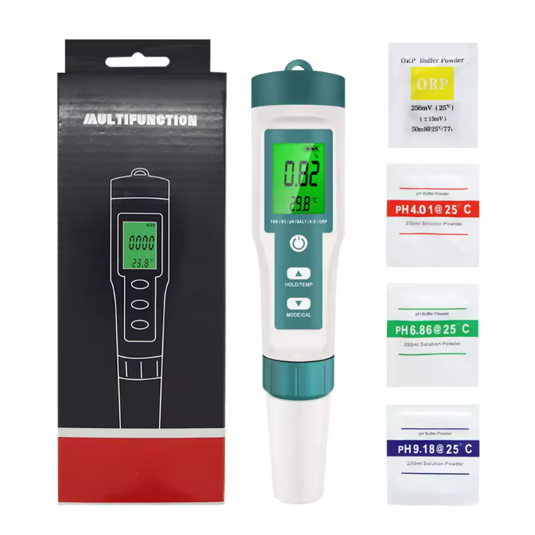 C-600 New 7 in 1 Water Quality Tester PH TDS EC ORP Salinity S. G Temperature Meter Drinking Water Aquariums Mesh Upper Material