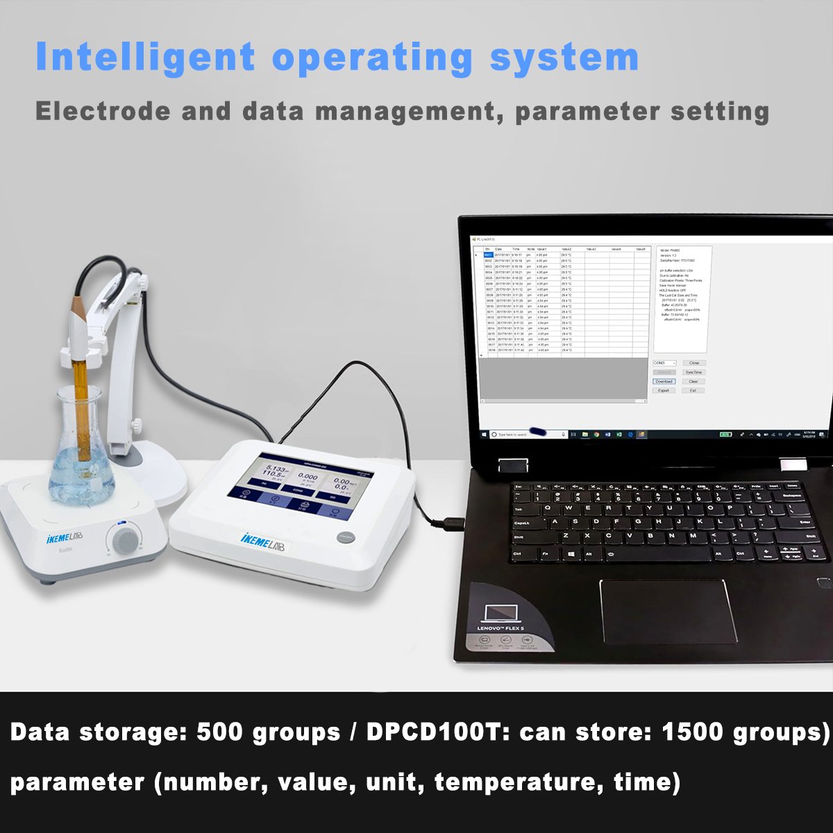 IKEME Water Test Instruments Ph Tester Water Milk Blood Cosmetics Multi Parameter Water Quality Analyzer Benchtop Ph Meters