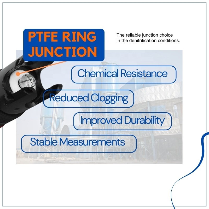 Durable pH Electrode For Desulfurization Flat Glass Bubble Available PPS Material Inline pH Sensor For Wastewater SO2 Scrubbers