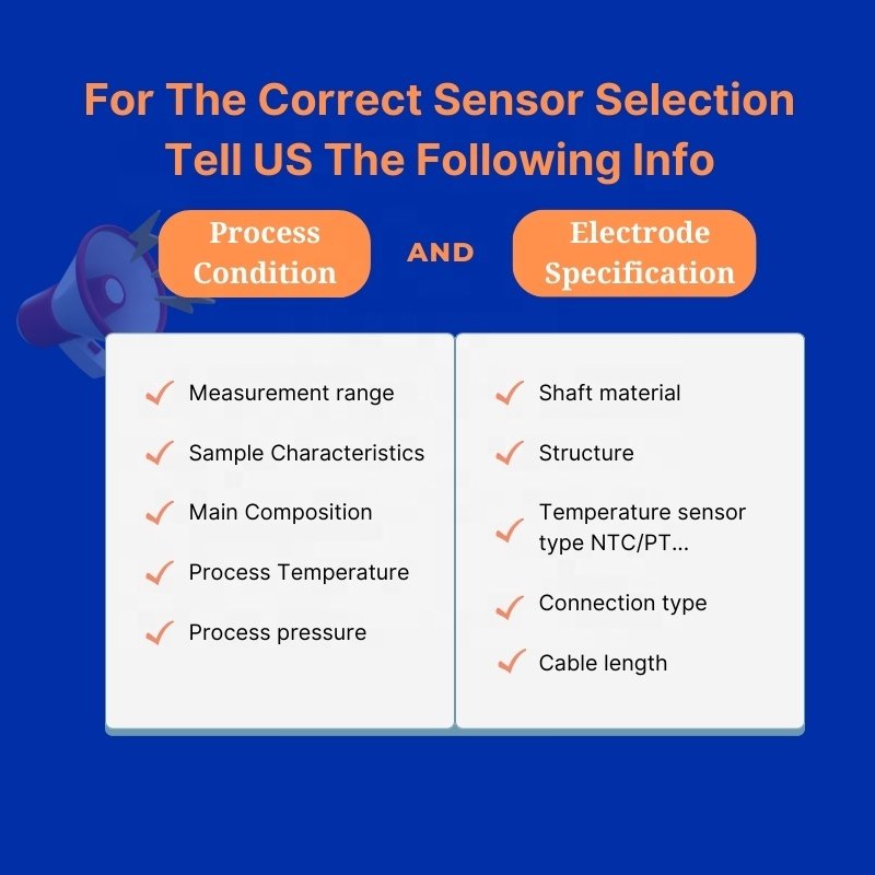 Durable pH Electrode For Desulfurization Flat Glass Bubble Available PPS Material Inline pH Sensor For Wastewater SO2 Scrubbers