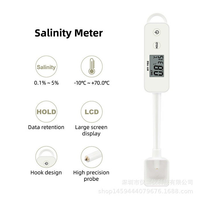 Precision Salinity meter food brine salinity kitchen soup cooked food mariculture digital display electronic salt measurement