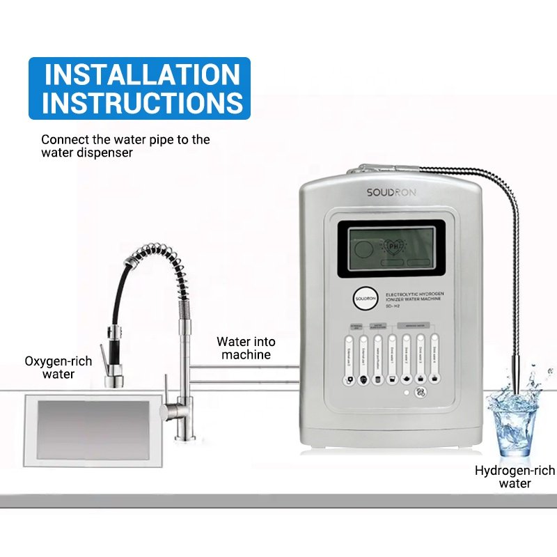 SOUDRON Balanced pH Alkaline Kangen Water Ionizer Purifier Hydrogen Generator Electrolysis Machine For Health Care