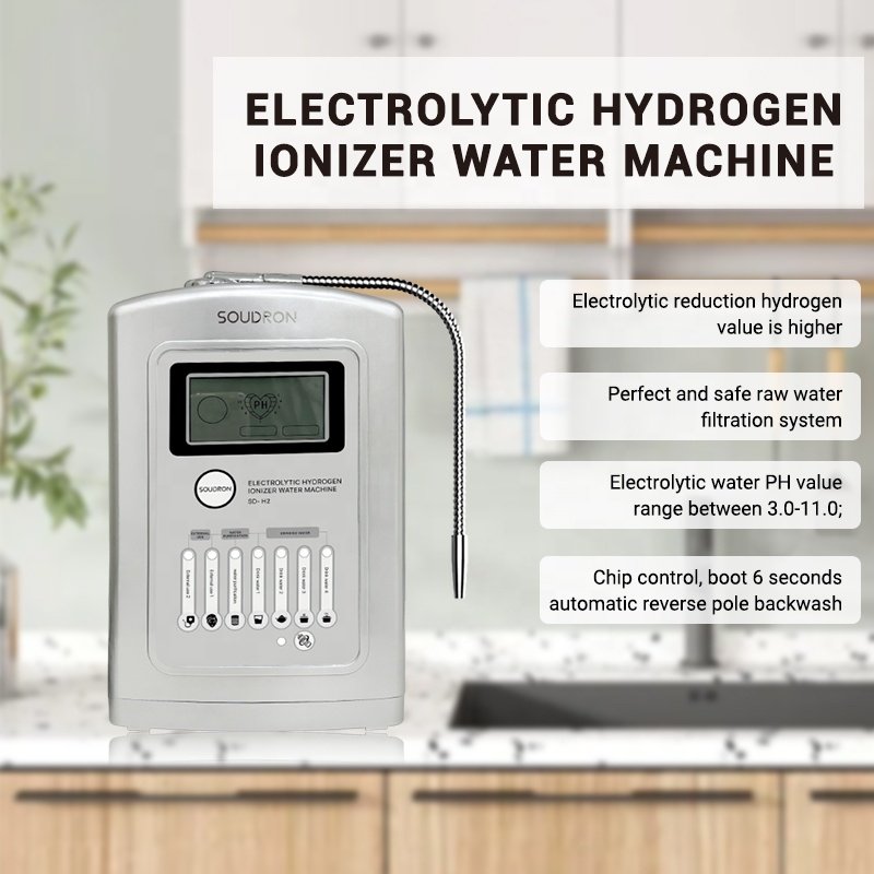 SOUDRON Balanced pH Alkaline Kangen Water Ionizer Purifier Hydrogen Generator Electrolysis Machine For Health Care