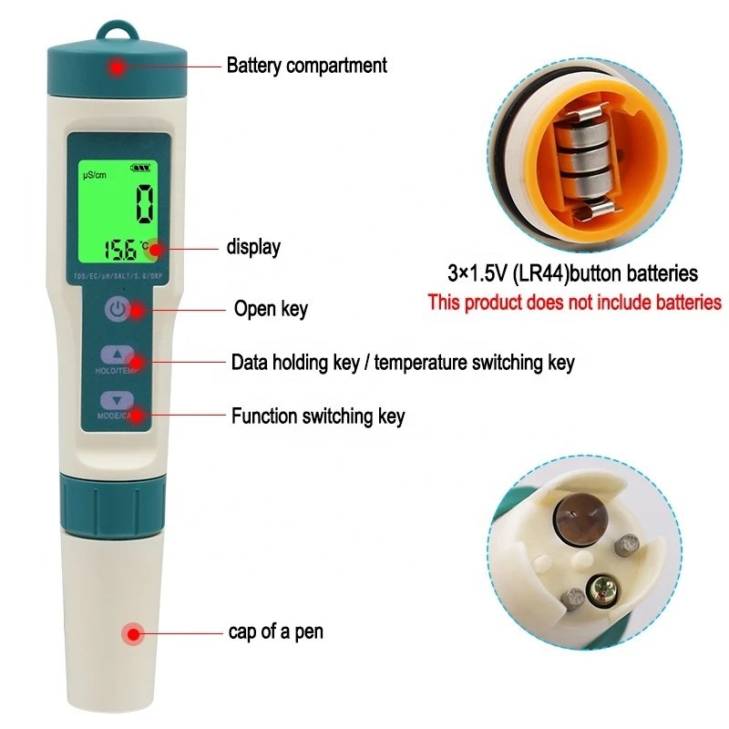 7 in 1 water quality detection pen detection PH Meter TDS Temp EC Salinity SG ORP detector Water measuring pen