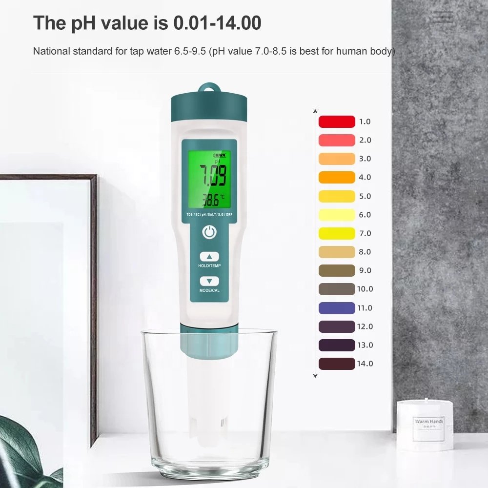 7 in 1 water quality detection pen detection PH Meter TDS Temp EC Salinity SG ORP detector Water measuring pen