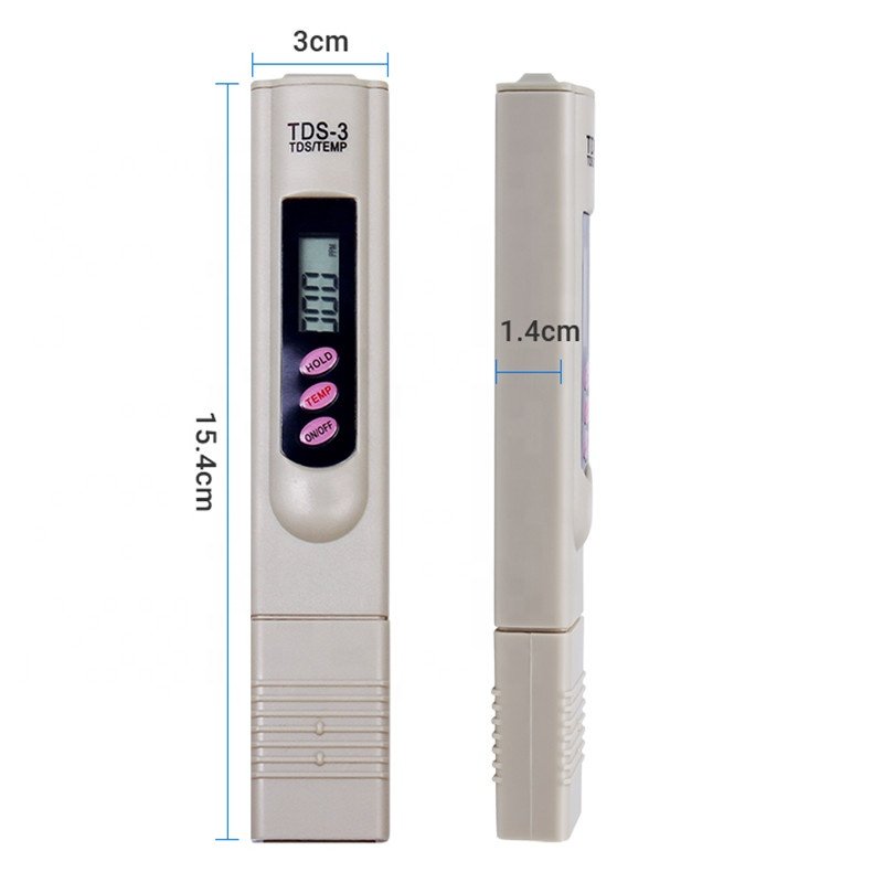 TDS-3 2 in 1 TDS/Temp Tester 0-9990 ppm TDS Meter Water Quality Monitor Purity Analyser Automatic Calibration for Pool Aquariums