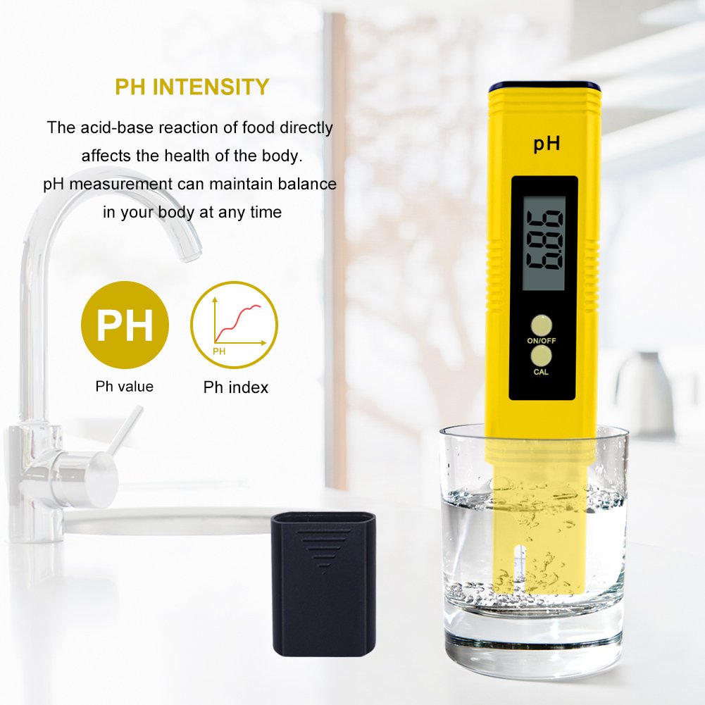 Portable ph meter with LED display for sea water drinking water and swimming pool aquarium ph meter