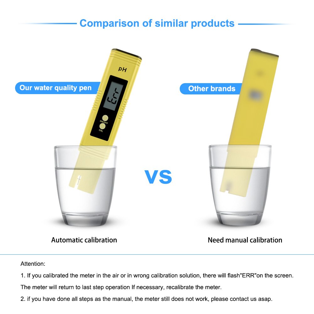 Portable ph meter with LED display for sea water drinking water and swimming pool aquarium ph meter