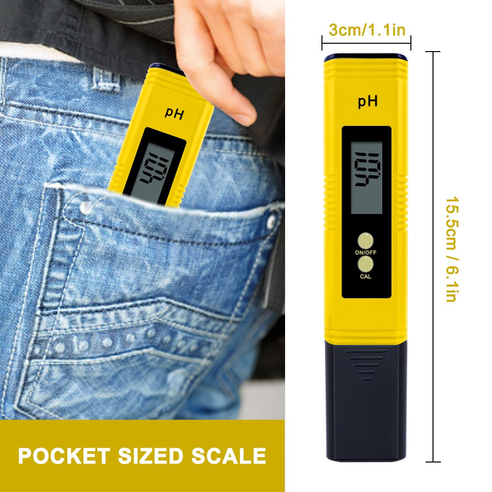 Portable ph meter with LED display for sea water drinking water and swimming pool aquarium ph meter