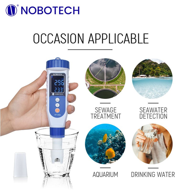 NOBOTECH Handhold Portable Smart TDS/EC Meter For aquaculture and laboratory NPT-CD506 Pen-Type TDS conductivity Meter